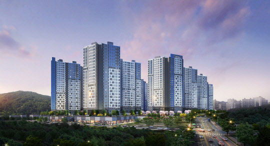 오포 더샵 센트럴포레 조감도. <포스코건설 제공>